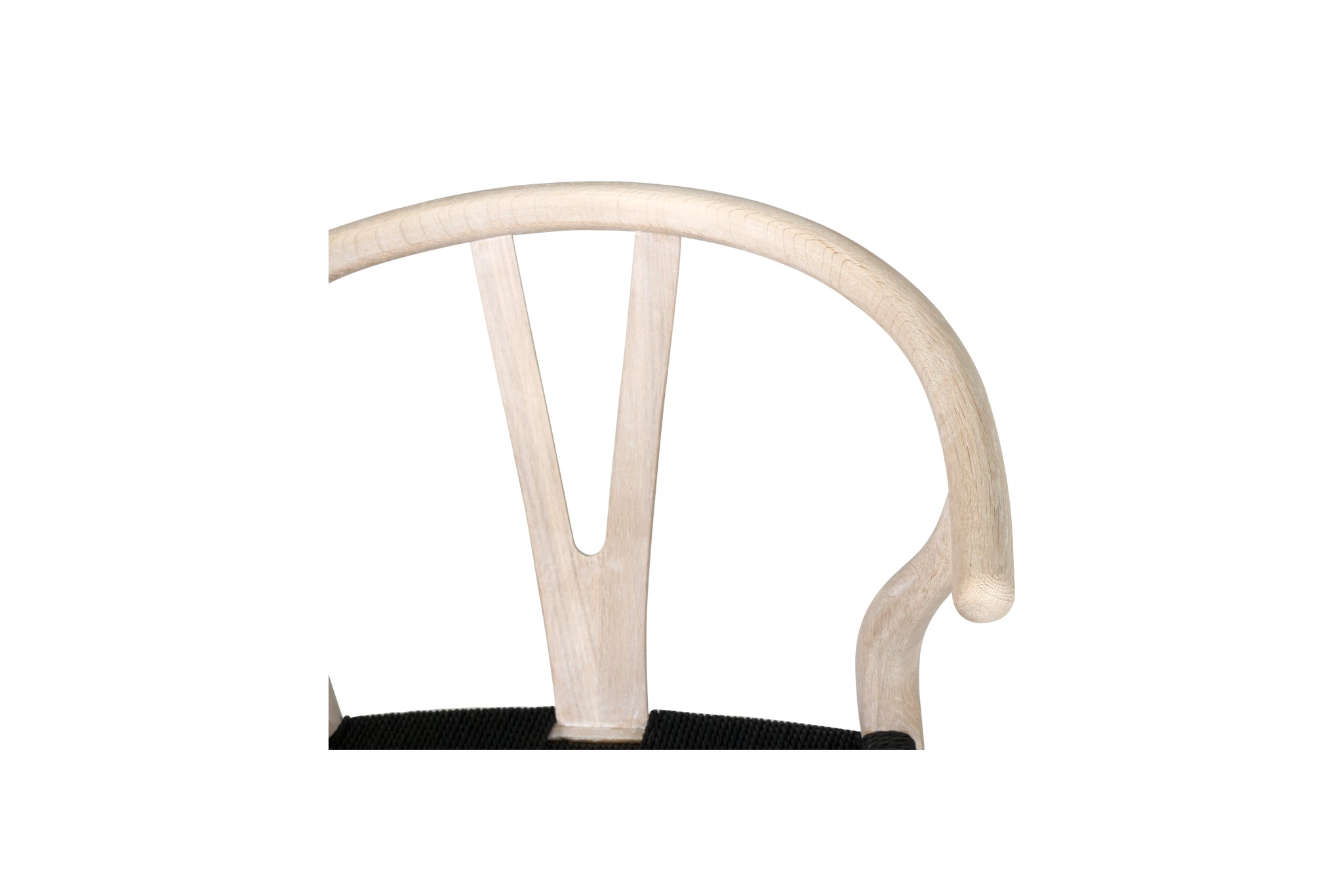 Hans Wegner Wishbone Replica Dining Chair – White Coastal Oak with Charcoal Cord