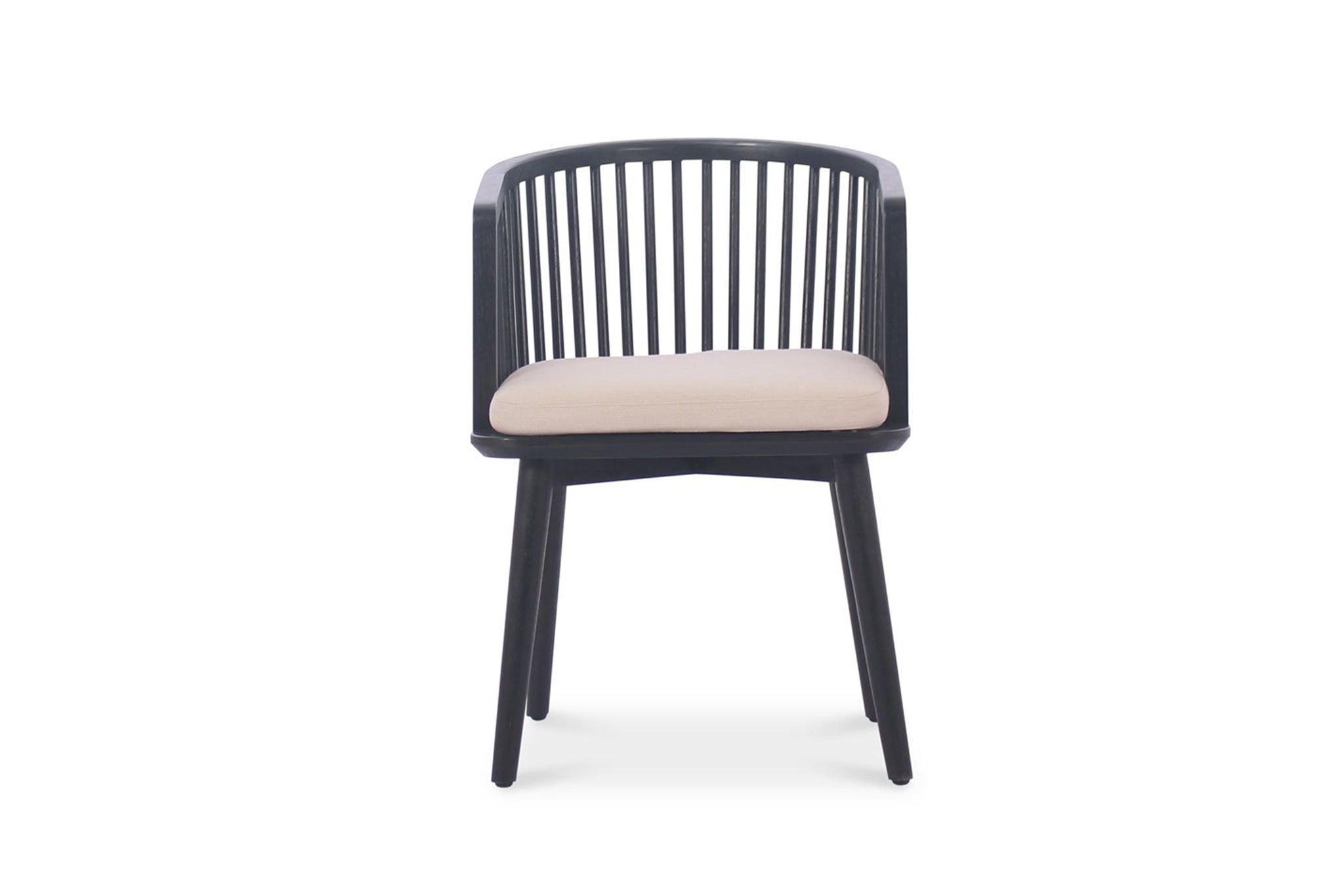 Natalie Teak Dining Chair – Black