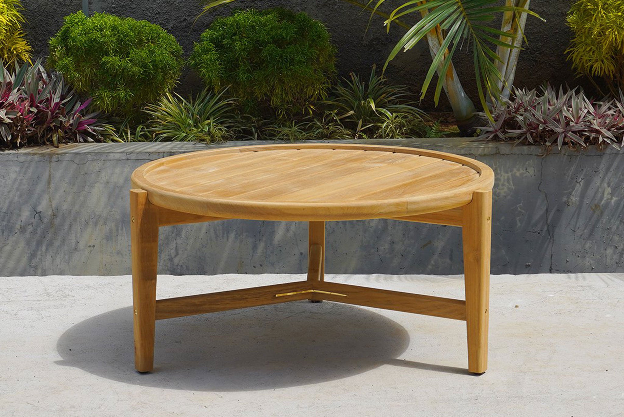Queenscliff Teak Outdoor Round Coffee Table – 80cm