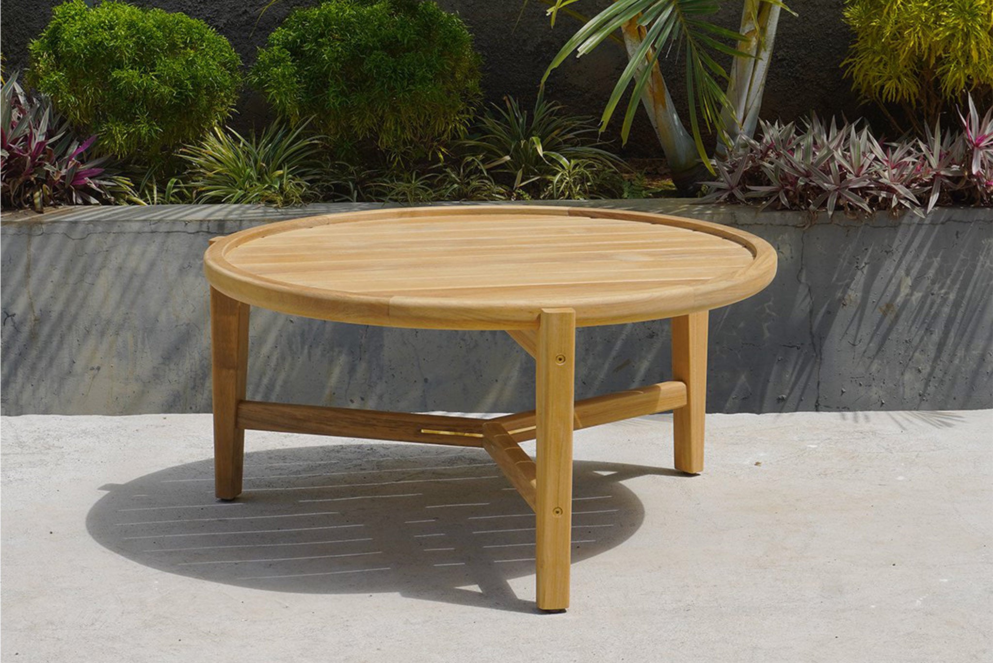 Queenscliff Teak Outdoor Round Coffee Table – 80cm