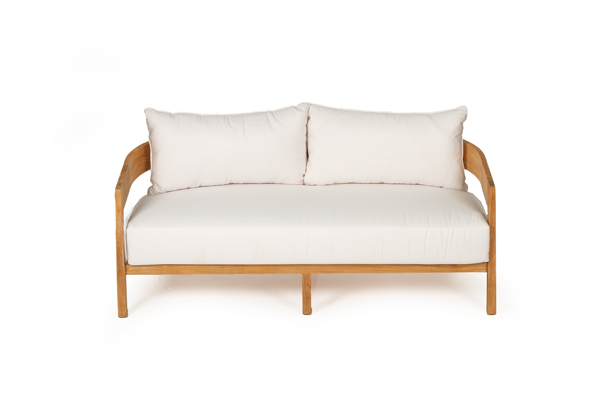 Queenscliff Teak Outdoor Sofa – 2 Seater – White