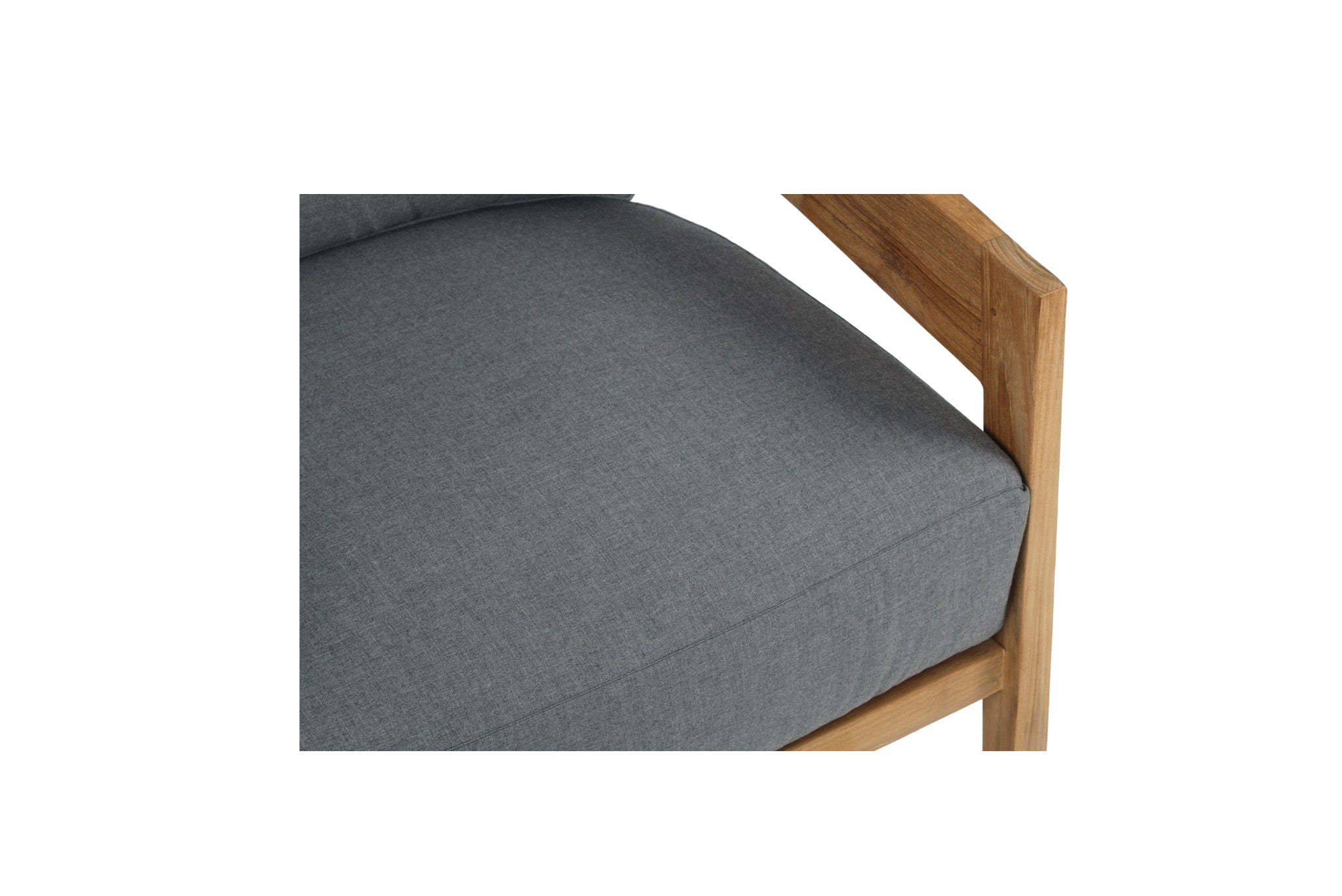 Queenscliff Teak Outdoor Sofa – 1 Seater – Cast Slate