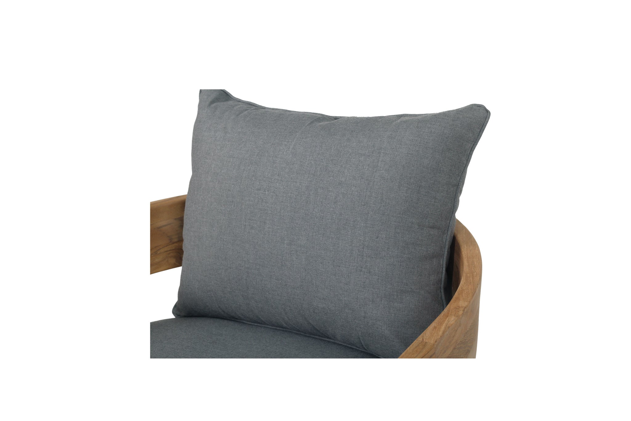 Queenscliff Teak Outdoor Sofa – 1 Seater – Cast Slate