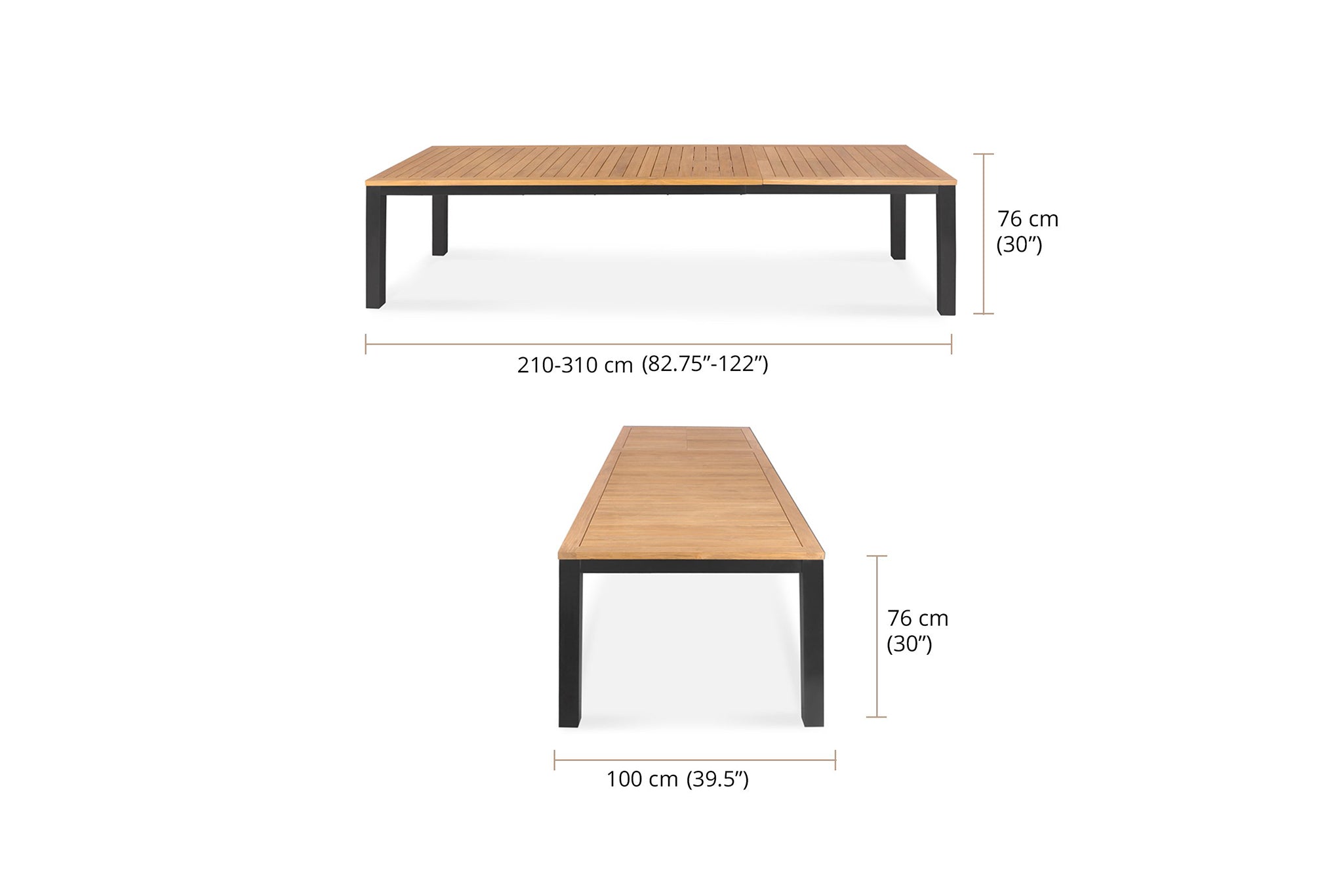 Rose Bay Outdoor Extension Table 3.1m – White Powder Coated Legs