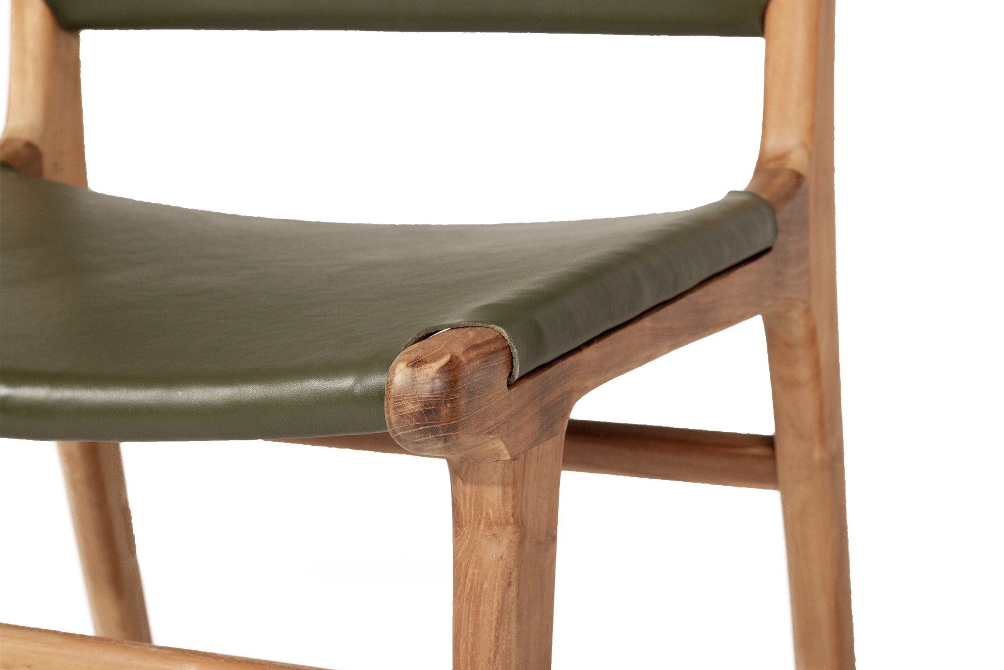 South Bank Leather Side Chair – Olive