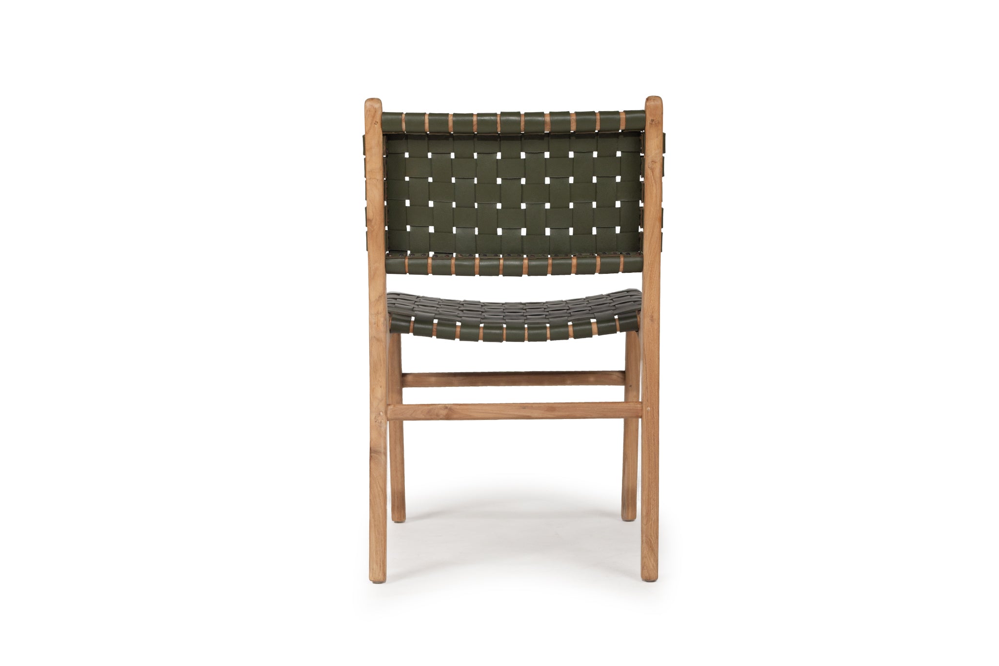 South Bank Woven Leather Side Chair – Olive