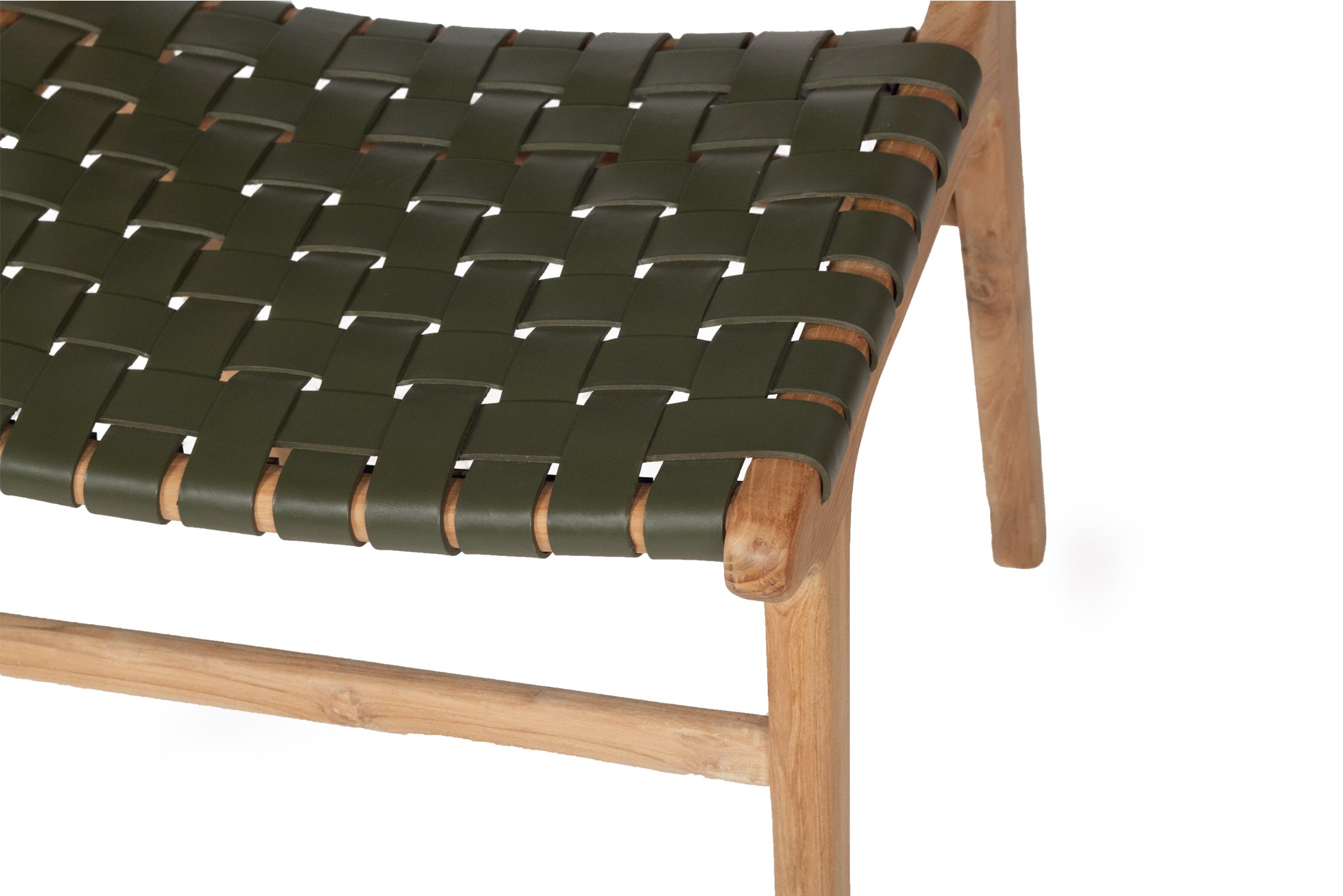 South Bank Woven Leather Side Chair – Olive