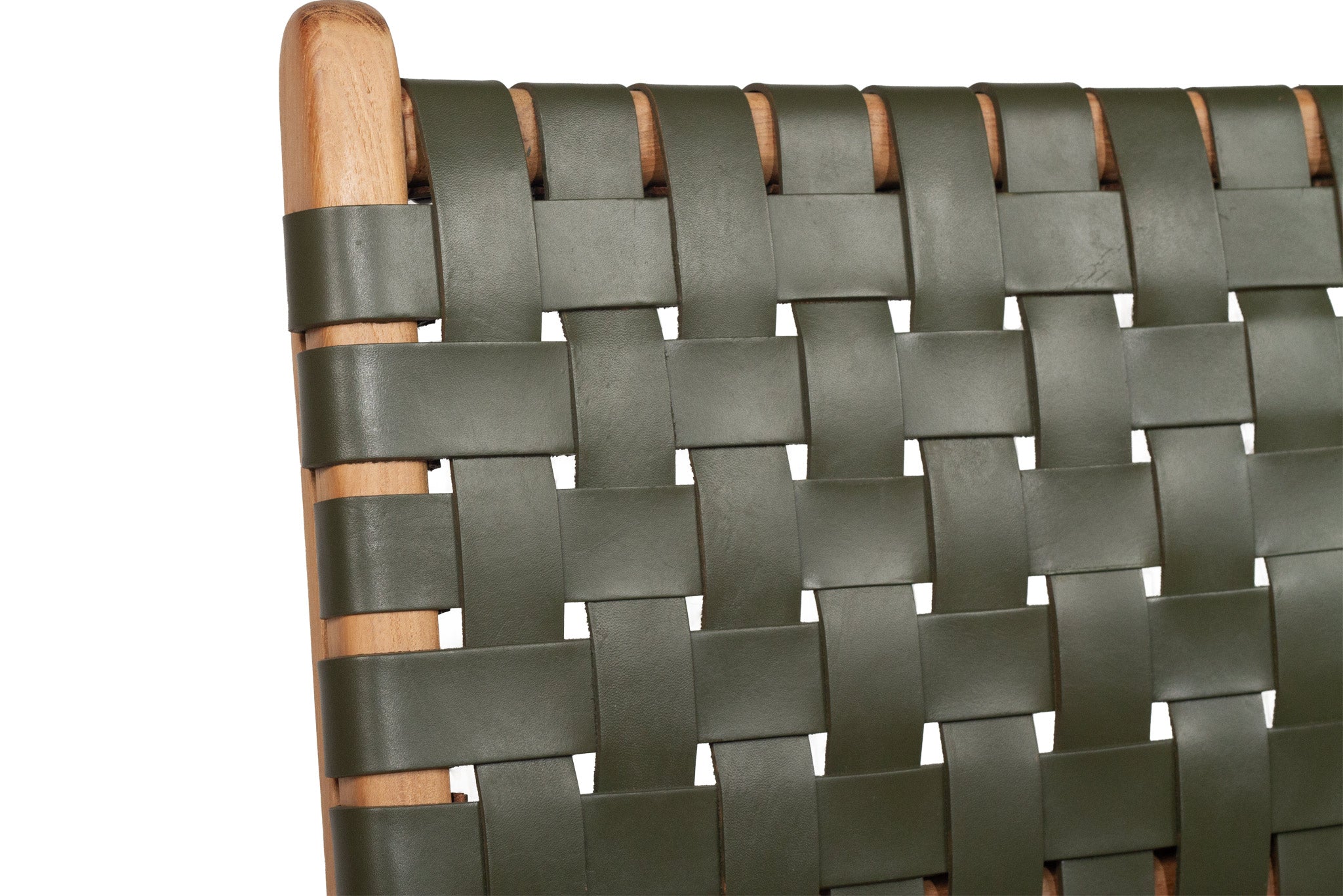 South Bank Woven Leather Side Chair – Olive