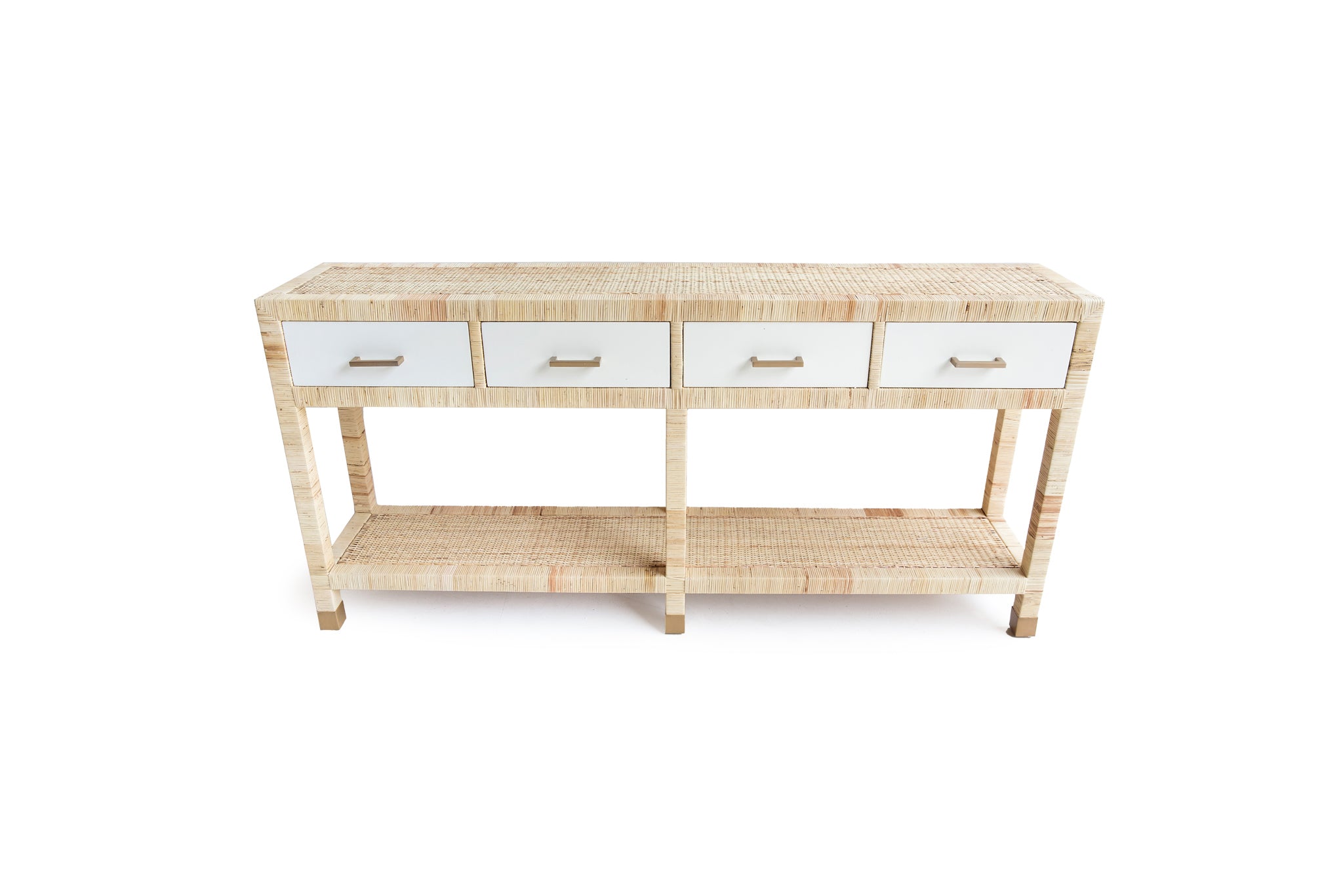Southport Rattan & Timber Four Drawer Console Table