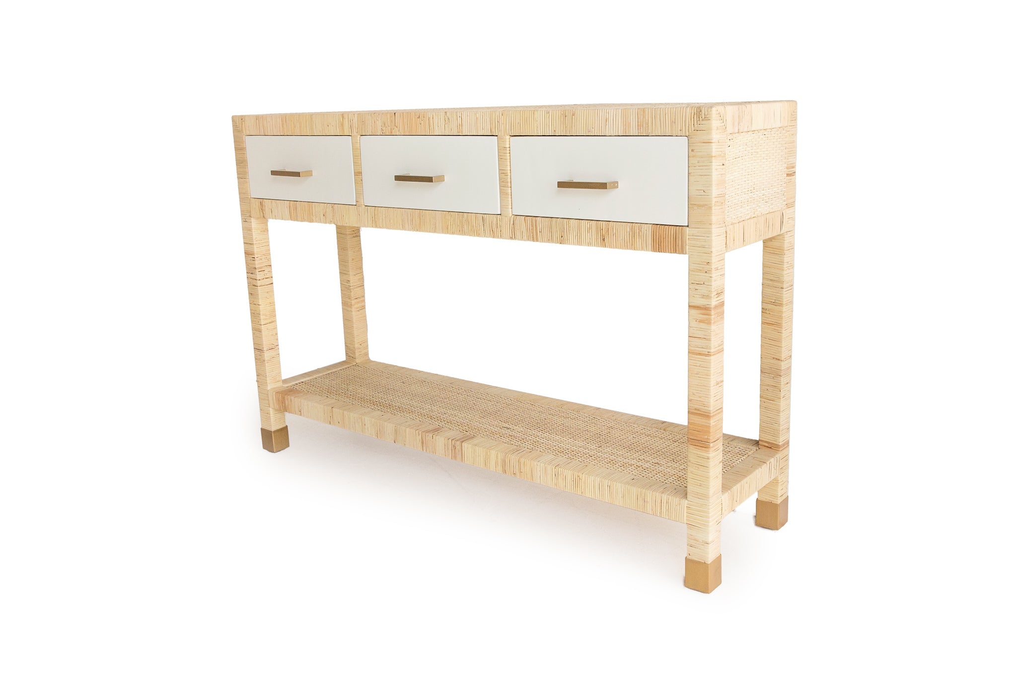 Southport Rattan & Timber Three Drawer Console Table