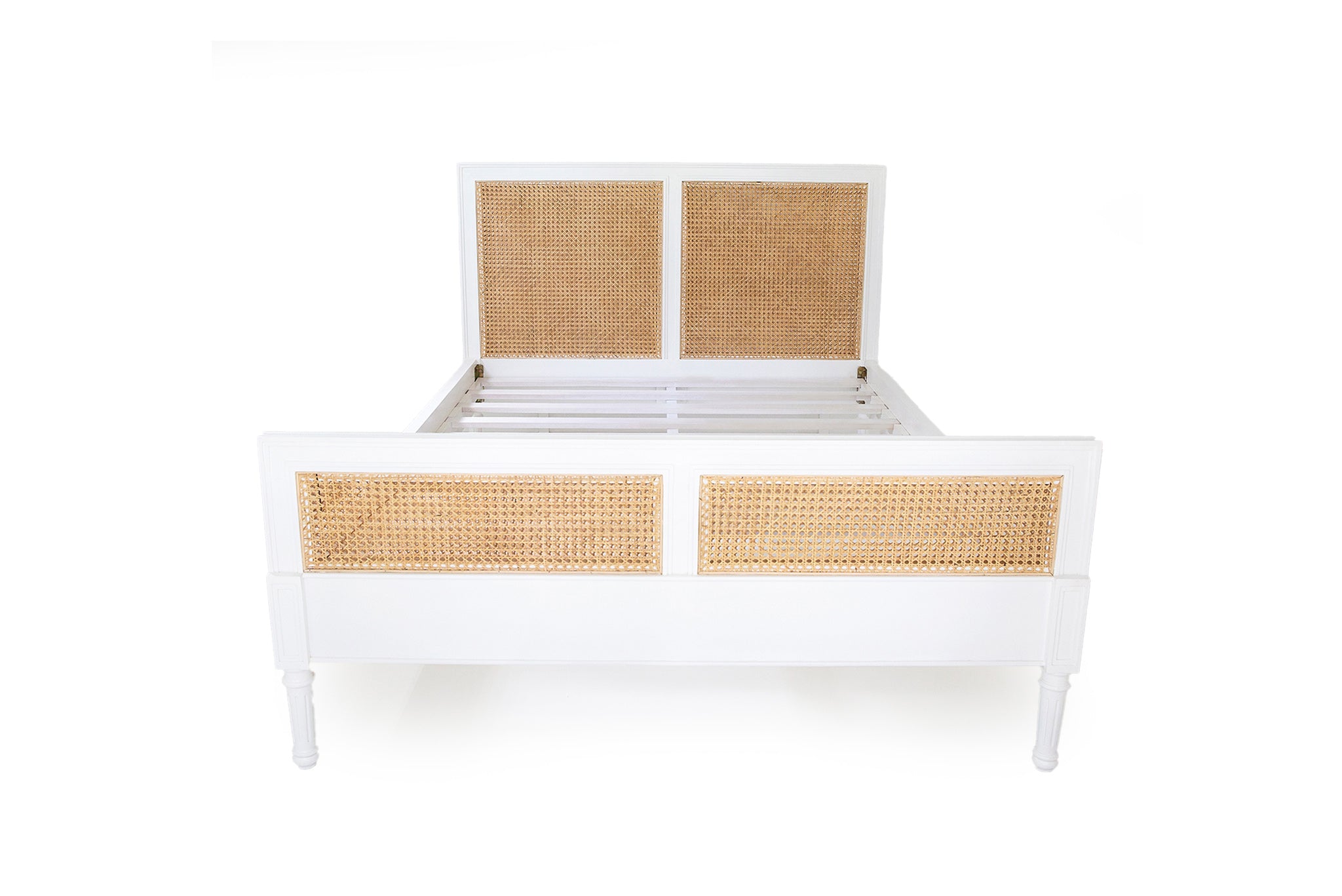 Vaucluse Cane Bed – Double – White