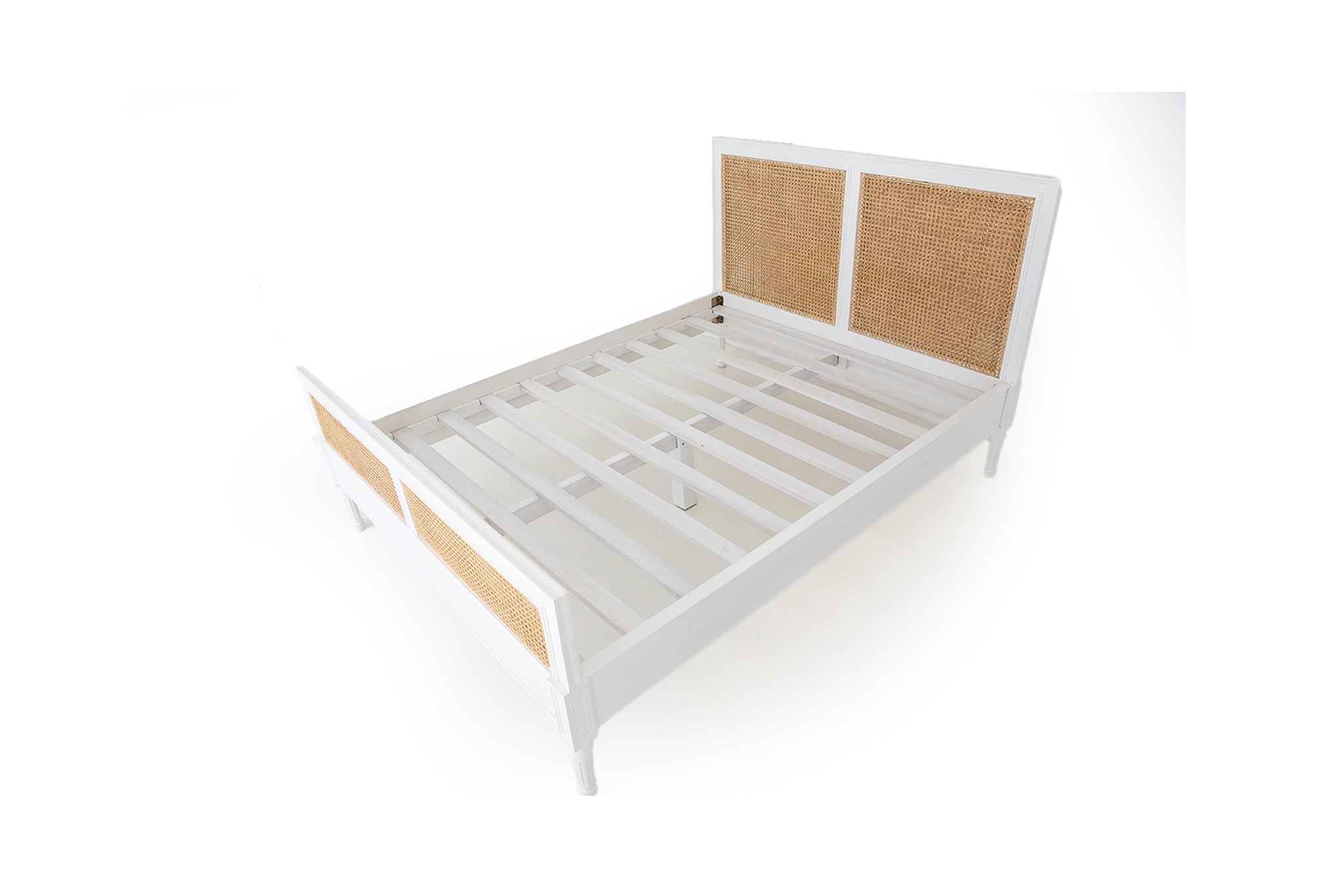 Vaucluse Cane Bed – Queen Size – White
