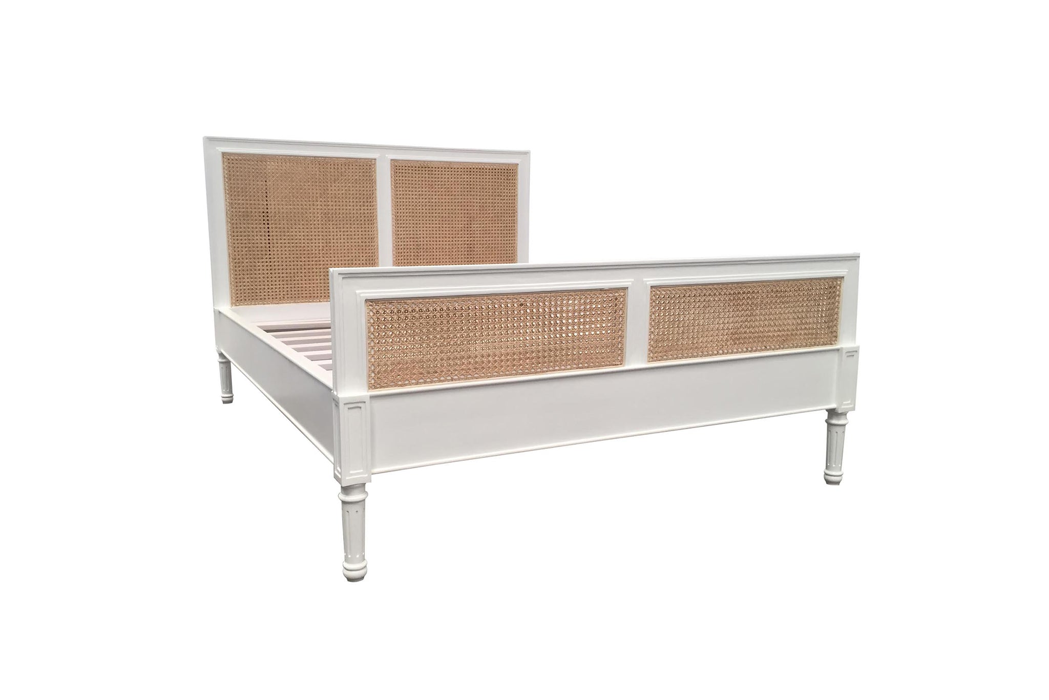 Vaucluse Cane Bed – Super King – White