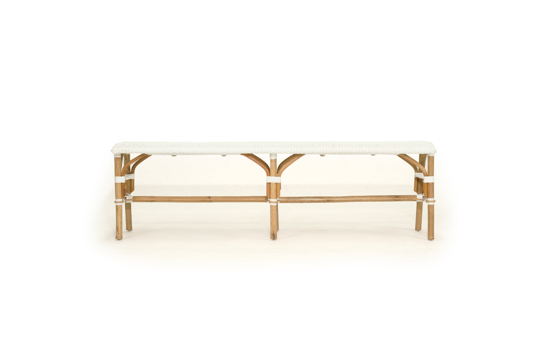Williamstown Rattan Backless Bench – White