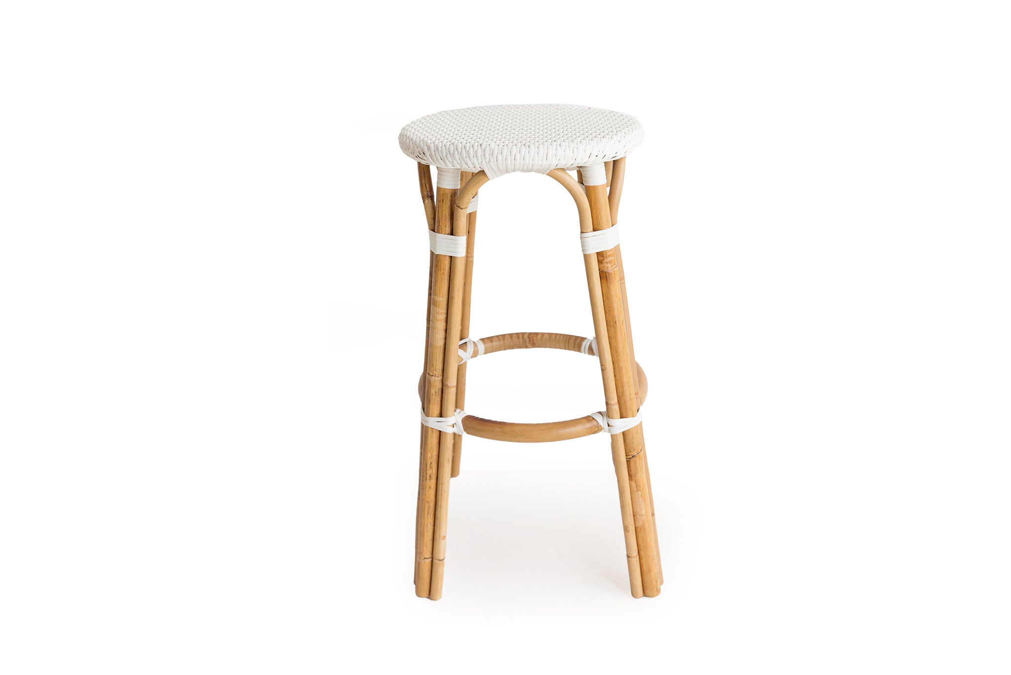 Williamstown Rattan Backless Bar Stool – White