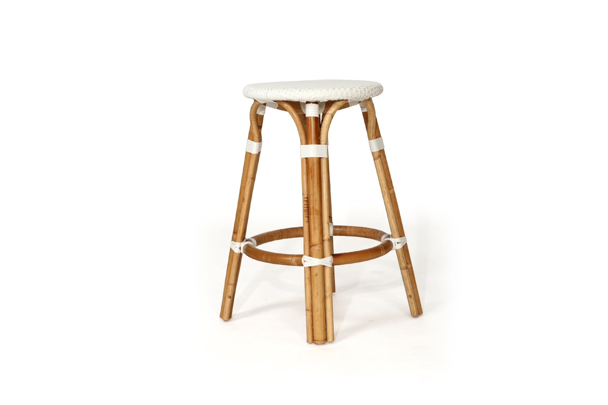 Williamstown Rattan Backless Counter Stool – White