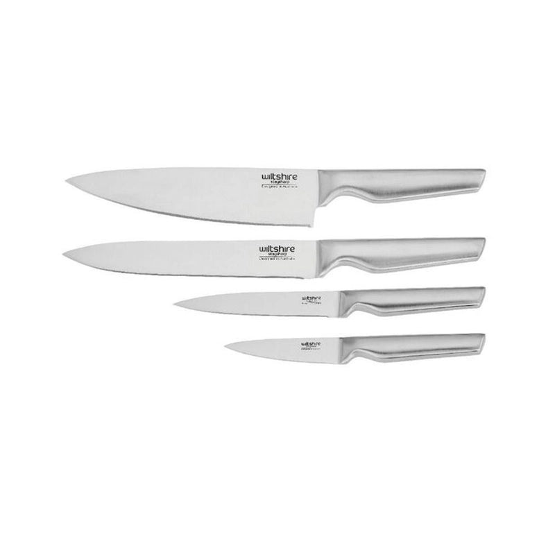 Wiltshire Staysharp Premium Stainless Steel Knife Block Set 5 Piece w/ Sharpener