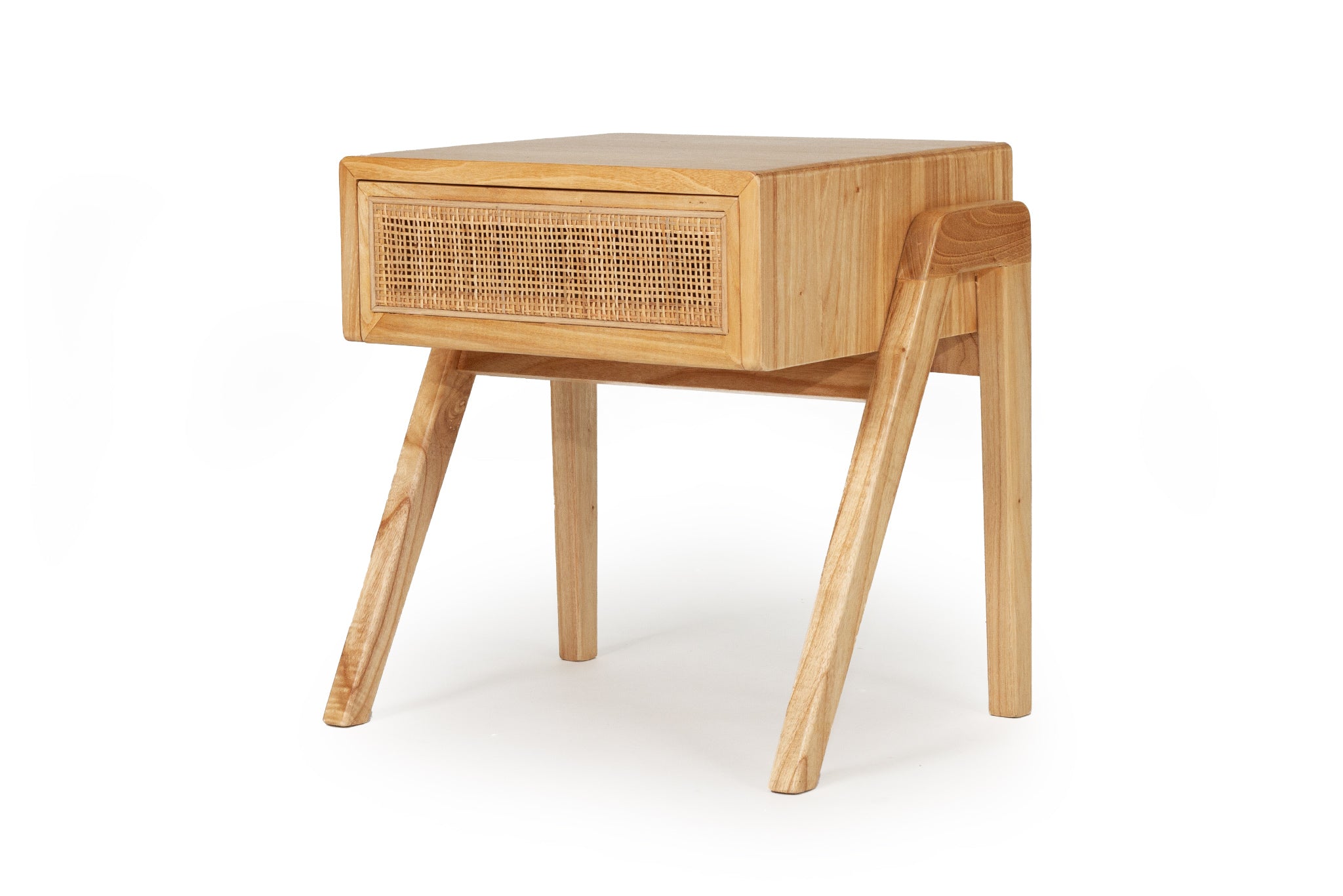 Yasawa White Cedar & Rattan Bedside Table