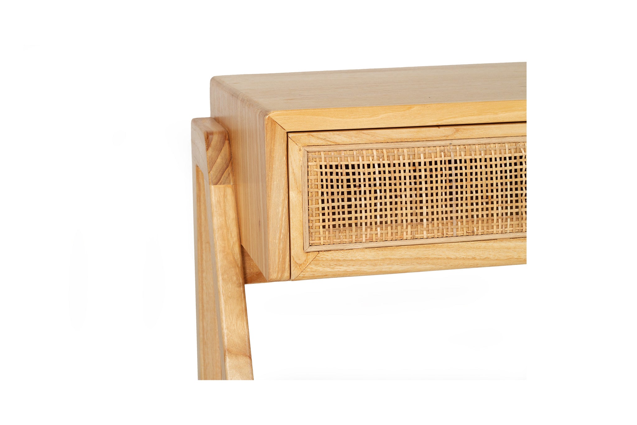 Yasawa White Cedar & Rattan Bedside Table