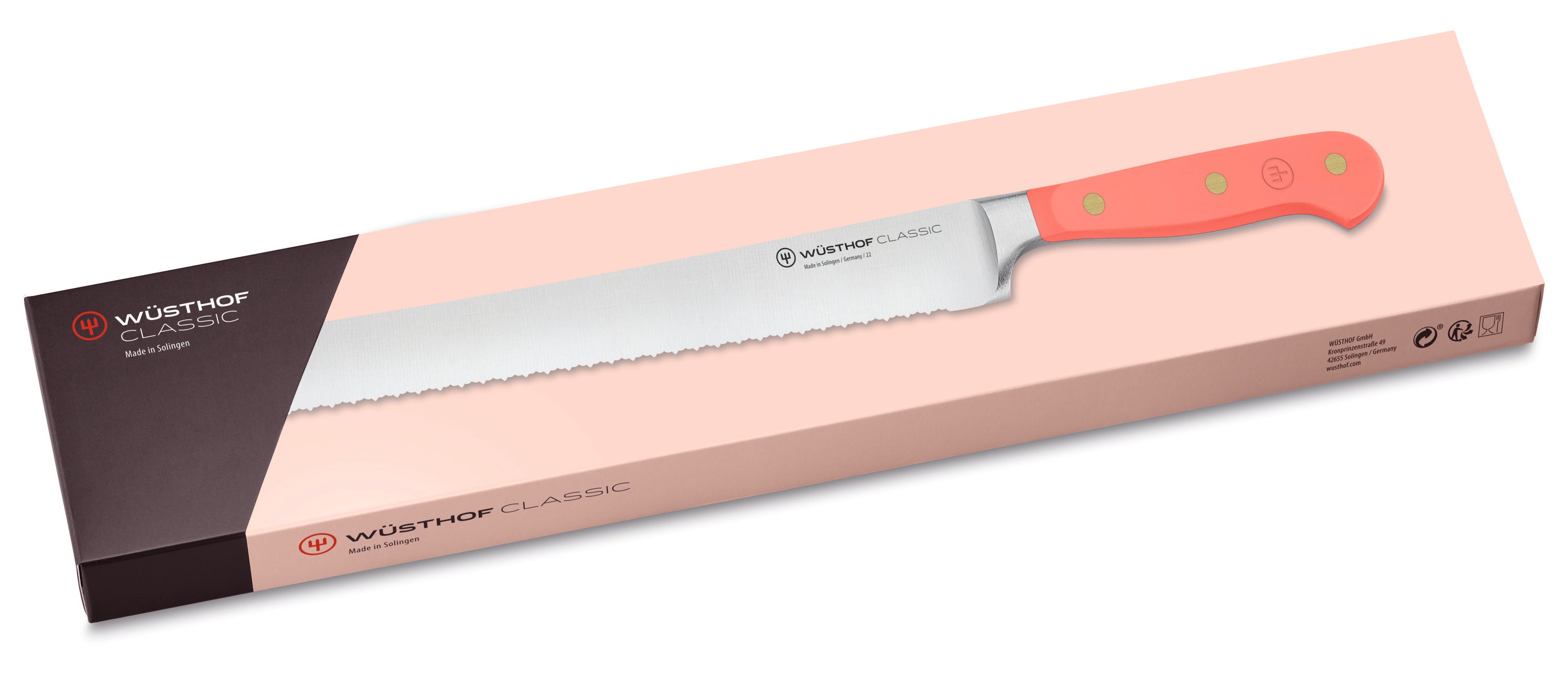 Wusthof Classic Colour Coral Peach Double-Serrated Bread Knife 23cm 1061706323W