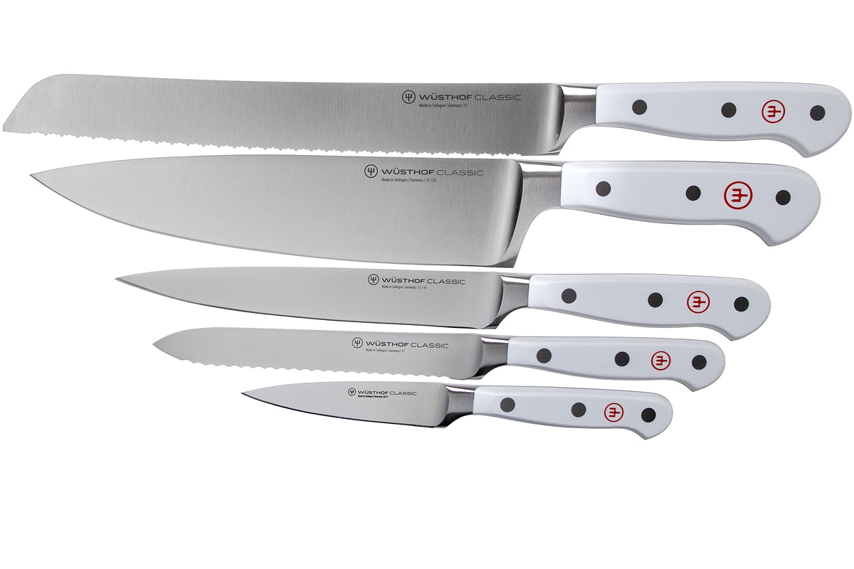 Wusthof Classic White Knife block Set 6 Pcs With Bread Knife 1090270502